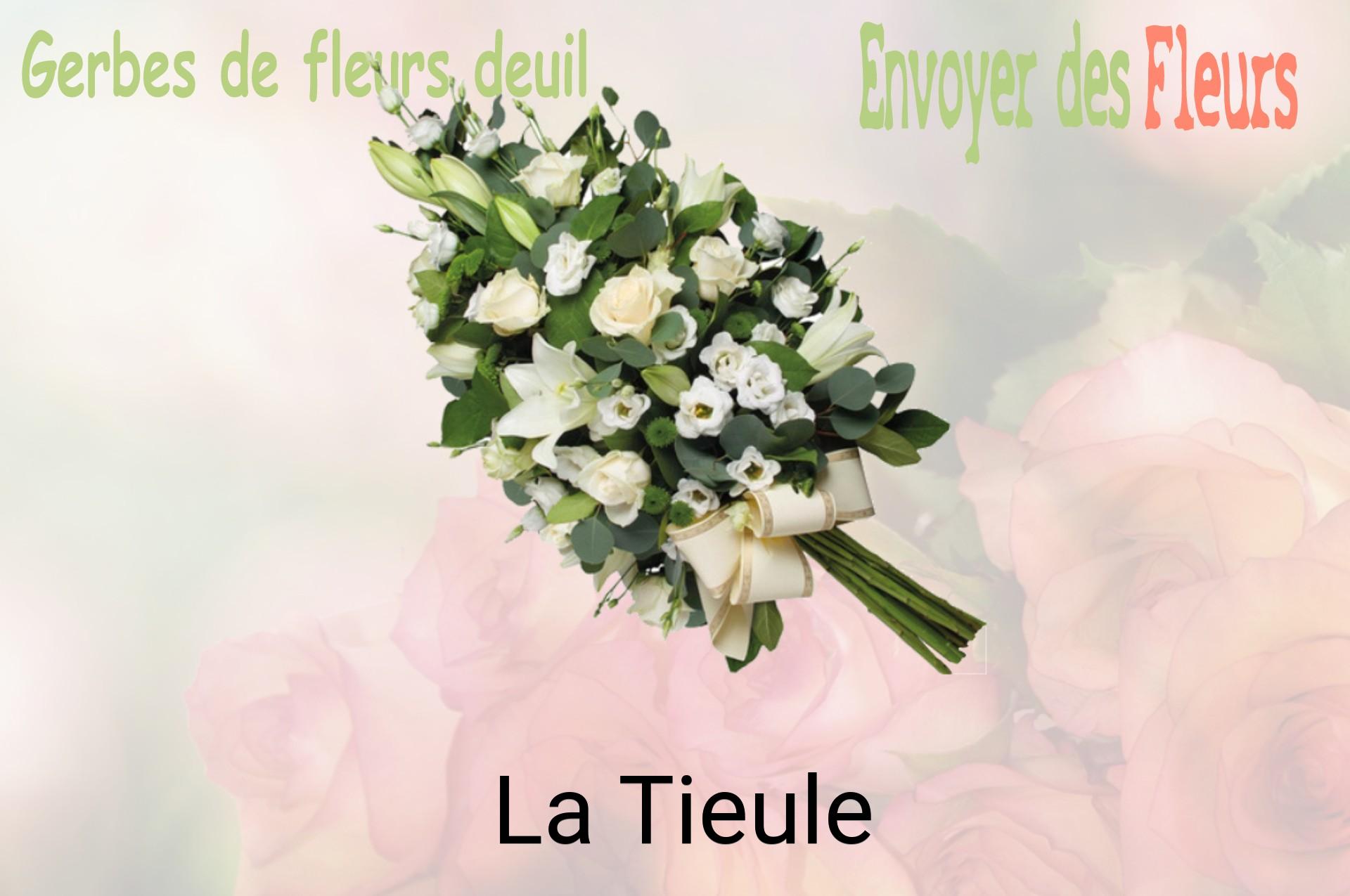 Gerbe de fleurs de deuil livrée à La Tieule